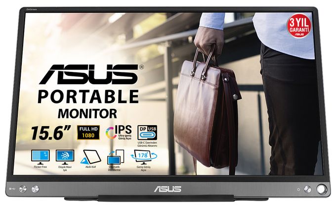 Full HD Monitor 39,6 cm (15.6 Zoll) 16:9 5 ms 250 cd/m²  ZenScreen MB16ACE (Grau) 