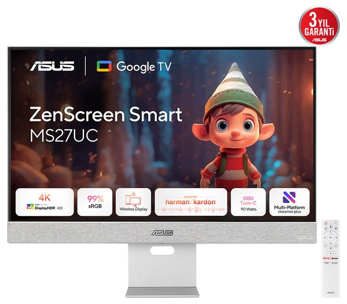 4K Ultra HD Monitor 68,6 cm (27 Zoll) 16:9 5 ms 350 cd/m²  ZenScreen Smart MS27UC (Grau) 
