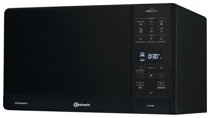 Freistehende Mikrowelle 800 W Größe: mittel 6 Stufen Dampfgaren Grill  MW49BL (Schwarz) 