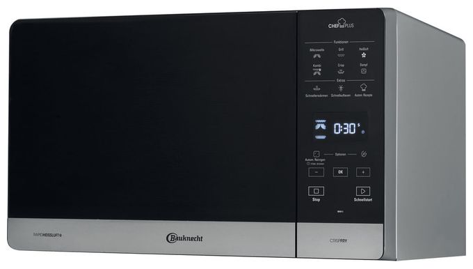 Freistehende Mikrowelle 800 W Größe: mittel 6 Stufen Dampfgaren Grill  MW49SL (Schwarz, Silber) 