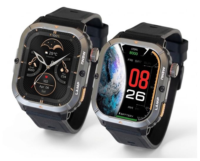 Hybrid Smartwatch Quadratisch  AGM Watch Legion 3 (Schwarz) 