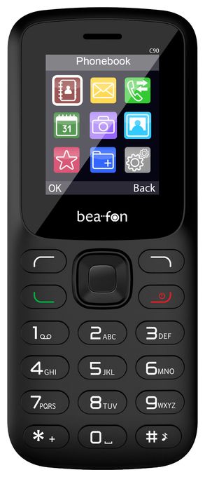 2G Smartphone 4,5 cm (1.77 Zoll) Dual Sim  C90 (Schwarz) 