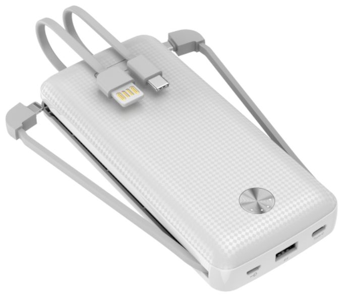 20000 mAh Powerbank USB Typ-A  Carbon 20 (Weiß) 