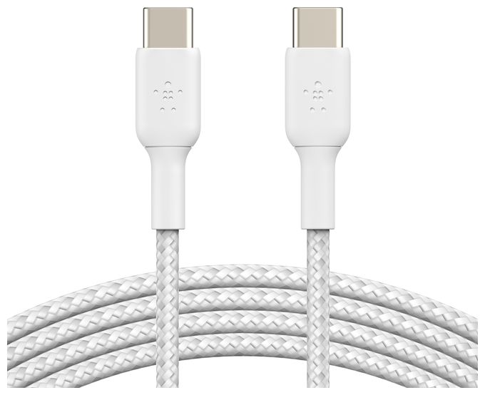 0,48 Gbit/s Stecker Rundkabel USB C auf USB C bis 60 W 1 m  BoostCharge (Weiß) 