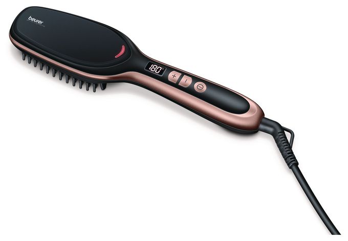 Haarglätter 45 W  HS60 Glättungsbürste Ionen-Technologie 120-200°C Soft Touch (Kupfer) 