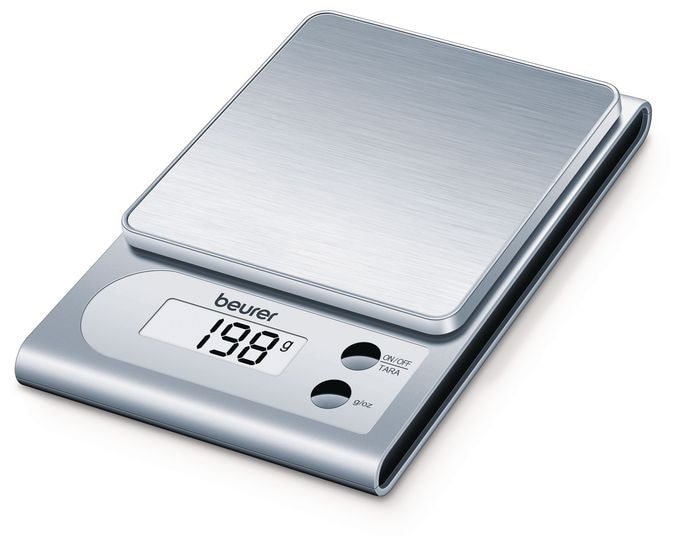 Elektronische Küchenwaage bis 3 kg Genauigkeit 1 g  KS22 (Silber) 