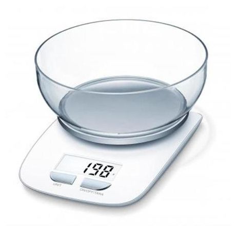 Elektronische Küchenwaage bis 3 kg Genauigkeit 1 g  KS25ex (Silber, Weiß) 