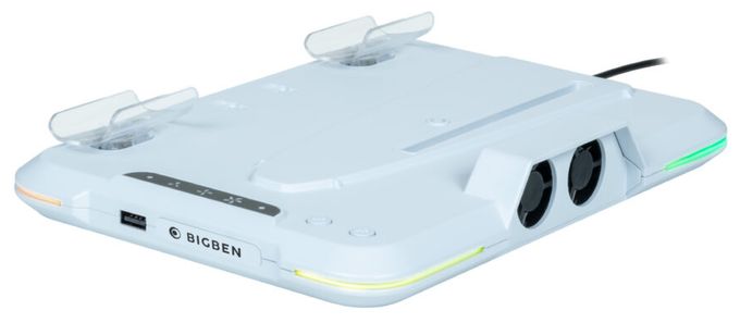 PlayStation 5 Slim Kabelgebunden  Ladestation mit Lüfter für PS5 (Weiß) 