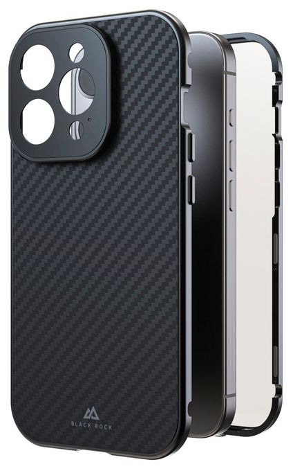 Rückseiten-/Bildschirmschutz Karbon, Faser, Metall, Gehärtetes Glas 9H für  Apple iPhone 15 Pro Kratzresistent 221268 