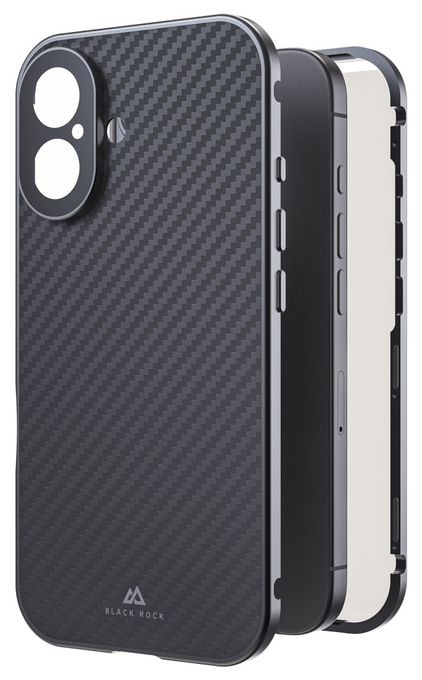 Cover für Apple iPhone 16  360 Grad Glass (Schwarz/Transparent) 