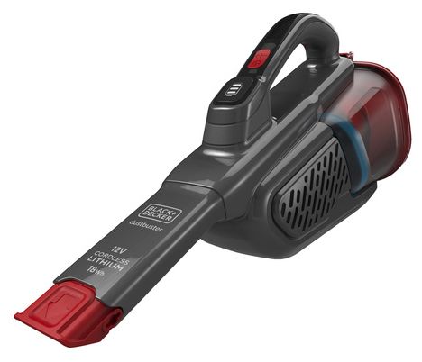 Handstaubsauger mit Staubbeutel bis 15 min Laufzeit 12 V  BHHV315B Dustbuster (Schwarz, Rot) 