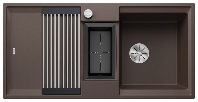 Silgranit 2 Becken  ADIRA 6 S Einbauspüle für 60 cm Unterschrank (Braun) 
