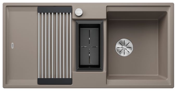 Silgranit 2 Becken  ADIRA 6 S Einbauspüle für 60 cm Unterschrank (Braun) 