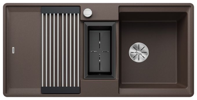 Silgranit 2 Becken  ADIRA 6 S-F Flächenbündige Spüle für 60 cm Unterschrank (Braun) 