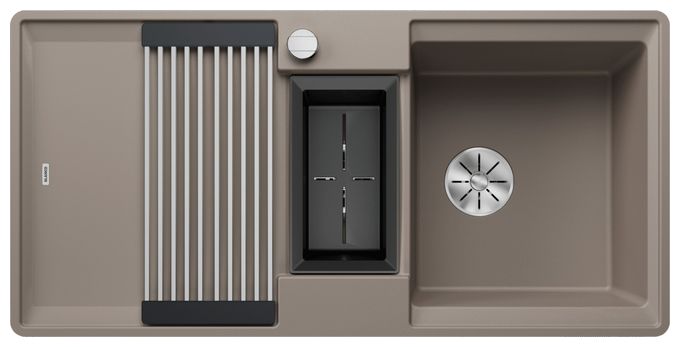 Silgranit 2 Becken  ADIRA 6 S-F Flächenbündige Spüle für 60 cm Unterschrank (Grau) 