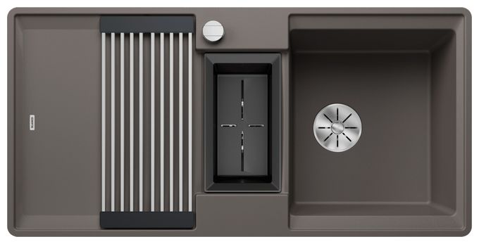 Silgranit 2 Becken  ADIRA 6 S-F Flächenbündige Spüle für 60 cm Unterschrank (Grau) 