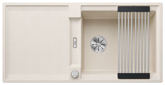 Silgranit 1 Becken  ADIRA XL 6 S Einbauspüle für 60 cm Unterschrank (Weiß) 