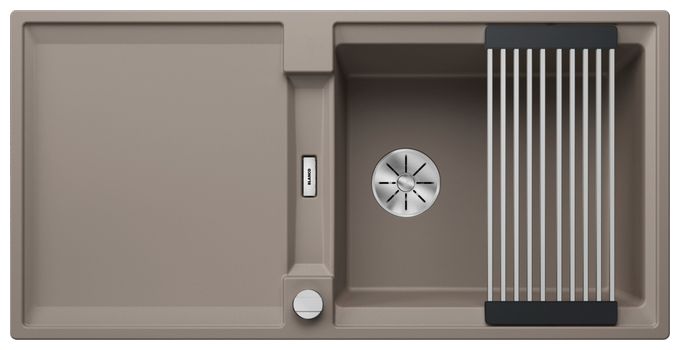 Silgranit 1 Becken  ADIRA XL 6 S-F Flächenbündige Spüle für 60 cm Unterschrank (Grau) 