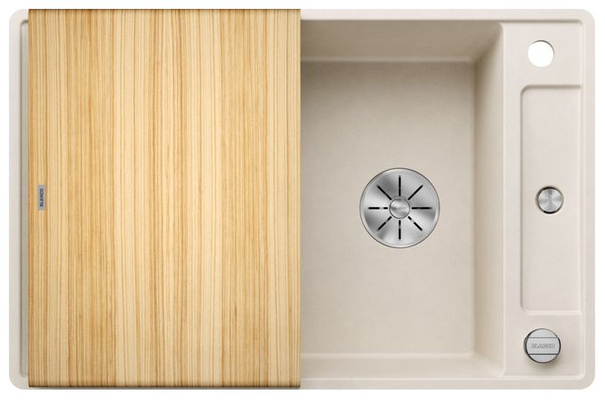 Silgranit 2 Becken  AXIA III 45 S-F Flächenbündige Spüle für 45 cm Unterschrank (Weiß) 
