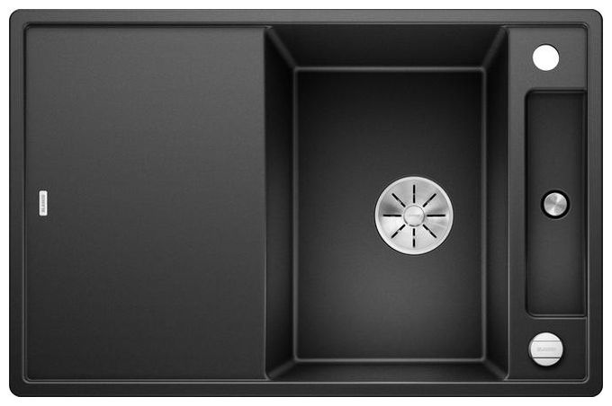 Silgranit 2 Becken  AXIA III 45 S mit Ablauffernbedienung Einbauspüle für 45 cm Unterschrank (Anthrazit) 