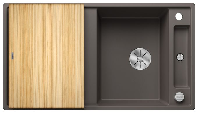 Silgranit 2 Becken  AXIA III 5 S Einbauspüle für 50 cm Unterschrank (Grau) 