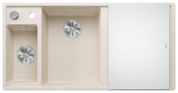 Silgranit 2 Becken  AXIA III 6 S Einbauspüle für 60 cm Unterschrank (Weiß) 