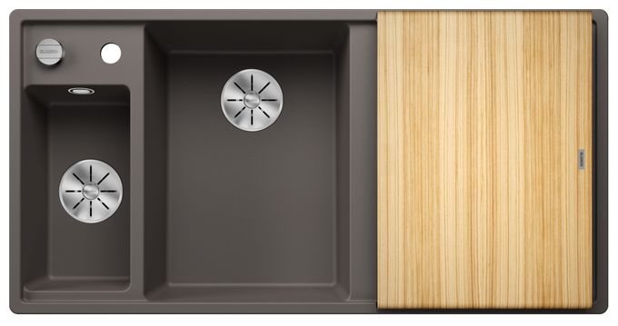 Silgranit 2 Becken  AXIA III 6 S Einbauspüle für 60 cm Unterschrank (Grau) 