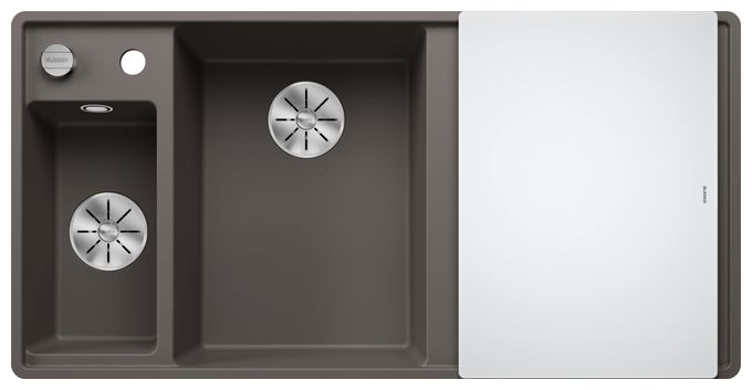 Silgranit 2 Becken  AXIA III 6 S-F Flächenbündige Spüle für 60 cm Unterschrank (Grau) 