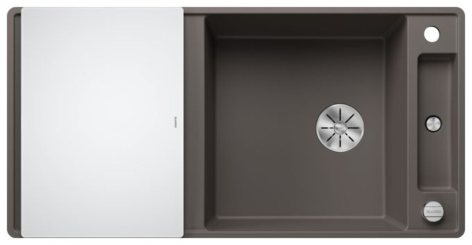 Silgranit 2 Becken  AXIA III XL 6 S-F Flächenbündige Spüle für 60 cm Unterschrank (Grau) 