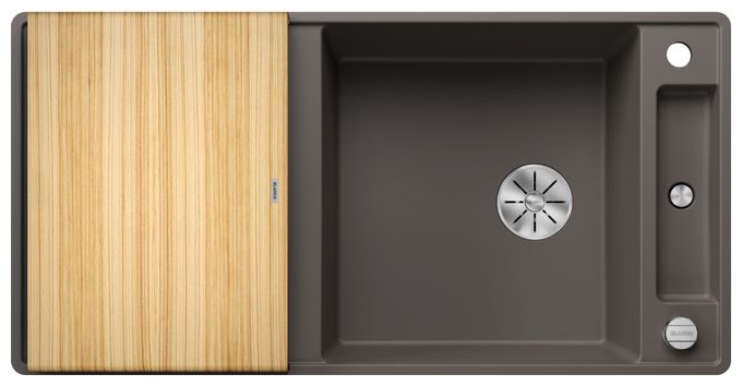 Silgranit 2 Becken  AXIA III XL 6 S-F Flächenbündige Spüle für 60 cm Unterschrank (Grau) 