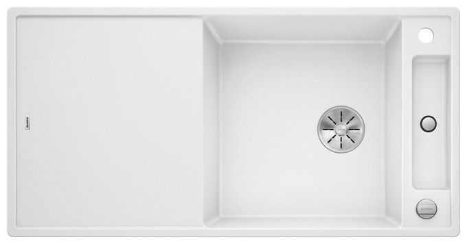 Silgranit 2 Becken  AXIA III XL 6 S mit Ablauffernbedienung Einbauspüle für 60 cm Unterschrank (Weiß) 