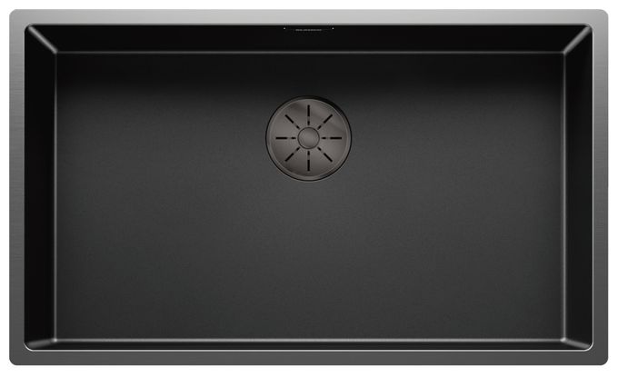 Edelstahl 1 Becken  CLARON 700-U Dark Steel Edition Unterbauspüle für 80 cm Unterschrank (Schwarz) 