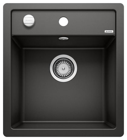 DALAGO 45-F, SILGRANIT, schwarz, mit Ablauffernbedienung, keine Beckenlage, 450 mm Untermaß 