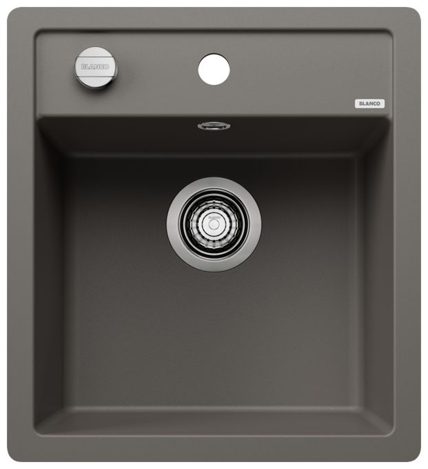 Silgranit 1 Becken  DALAGO 45-F Flächenbündige Spüle für 45 cm Unterschrank (Grau) 