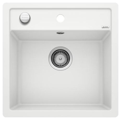 Silgranit 1 Becken  DALAGO 5-F Flächenbündige Spüle für 50 cm Unterschrank (Weiß) 