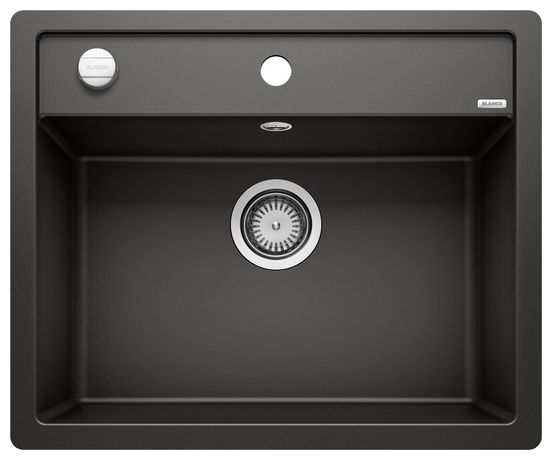 DALAGO 6-F, SILGRANIT, schwarz, mit Ablauffernbedienung, keine Beckenlage, 600 mm Untermaß 