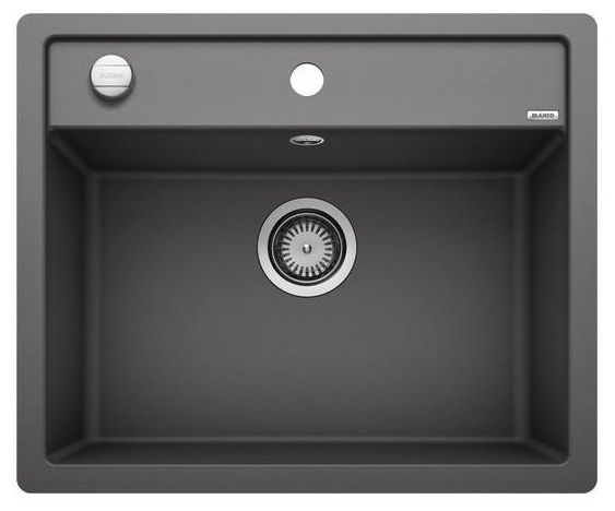 Silgranit 1 Becken  DALAGO 6-F Flächenbündige Spüle für 60 cm Unterschrank (Grau) 