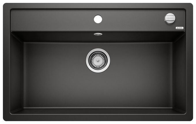 DALAGO 8-F, SILGRANIT, schwarz, mit Ablauffernbedienung, keine Beckenlage, 800 mm Untermaß 