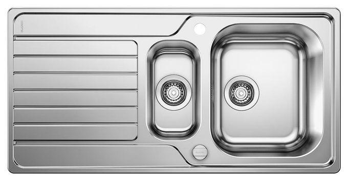 Edelstahl 2 Becken  DINAS 6 S Einbauspüle für 60 cm Unterschrank (Edelstahl) 