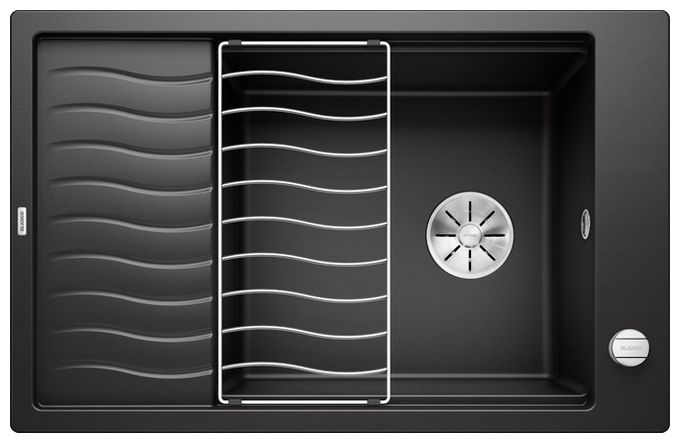 ELON XL 6 S, SILGRANIT, schwarz, mit Ablauffernbedienung, mit Zubehör, reversibel, 600 mm Untermaß 