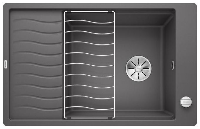 Silgranit 1 Becken  ELON XL 6 S-F Flächenbündige Spüle für 60 cm Unterschrank (Grau) 