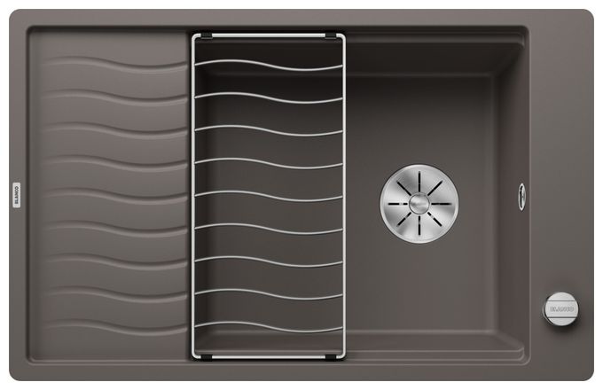 Silgranit 1 Becken  ELON XL 6 S-F Flächenbündige Spüle für 60 cm Unterschrank (Grau) 