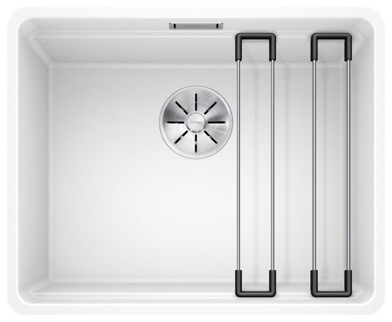 Silgranit 1 Becken  ETAGON 500-F Flächenbündige Spüle für 60 cm Unterschrank (Weiß) 