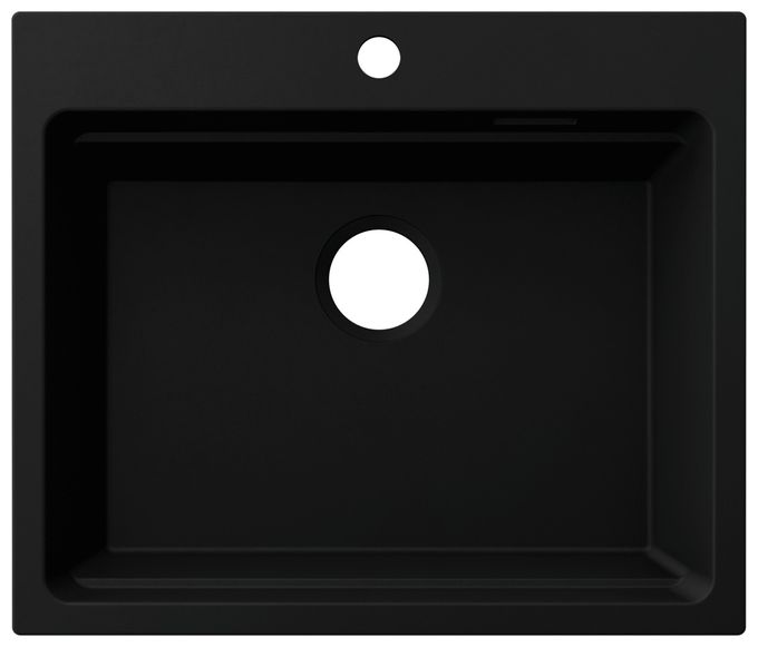 Silgranit 1 Becken  ETAGON 6 Einbauspüle für 60 cm Unterschrank (Schwarz) 