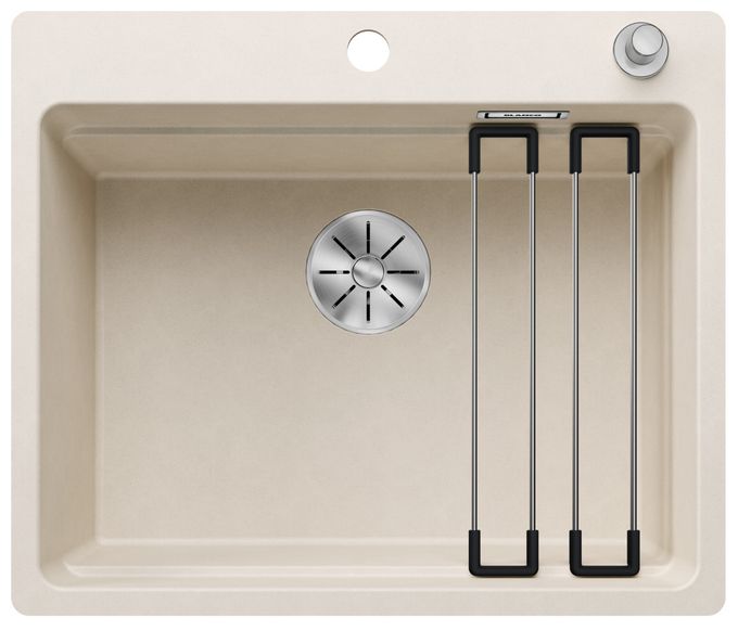 Silgranit 1 Becken  ETAGON 6-F Flächenbündige Spüle für 60 cm Unterschrank (Weiß) 