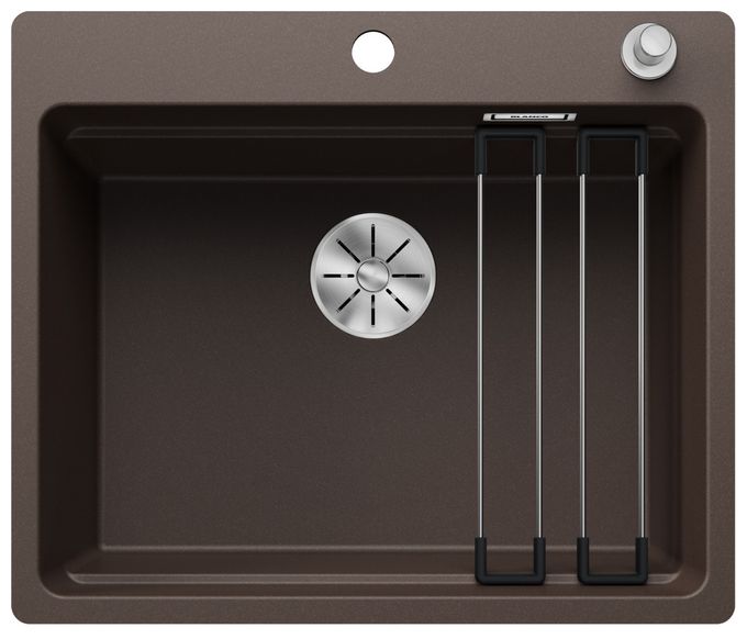 Silgranit 1 Becken  ETAGON 6-F Flächenbündige Spüle für 60 cm Unterschrank (Braun) 