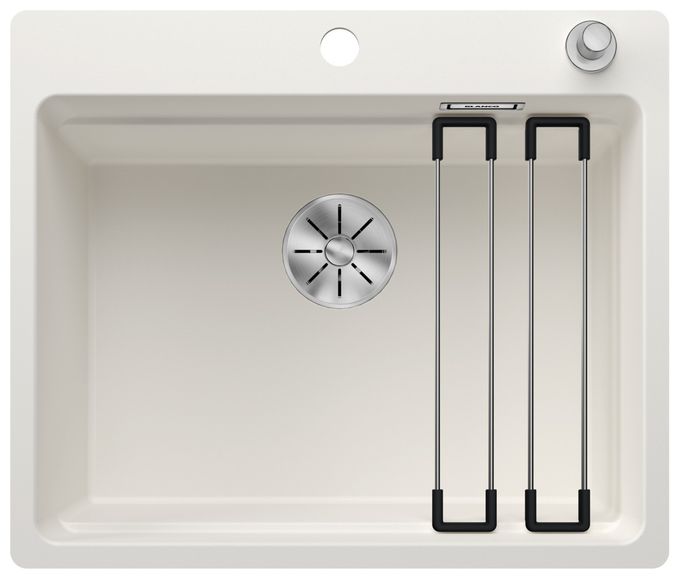 Silgranit 1 Becken  ETAGON 6-F Flächenbündige Spüle für 60 cm Unterschrank (Weiß) 