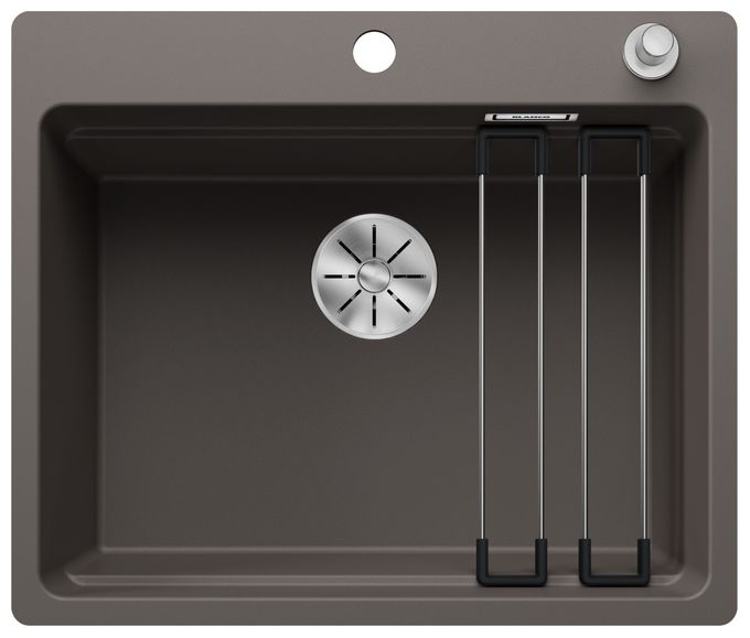 Silgranit 1 Becken  ETAGON 6-F Flächenbündige Spüle für 60 cm Unterschrank (Grau) 