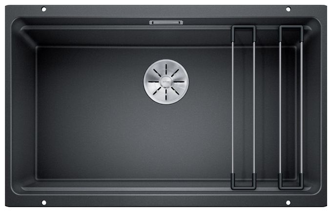 Silgranit 1 Becken  ETAGON 700-U Unterbauspüle für 80 cm Unterschrank (Anthrazit) 