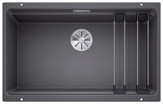 Silgranit 1 Becken  ETAGON 700-U Unterbauspüle für 80 cm Unterschrank (Grau) 